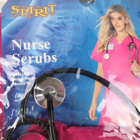 Nurse Scrubs Costume Spirit Pink Size L/XL  12-16 - Picture 4 of 9